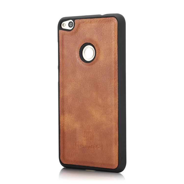 DG.MING Detachable 2 in 1 Split Leather Wallet Phone Cover for Huawei P8 Lite (2017) / Honor 8 Lite - Brown-6