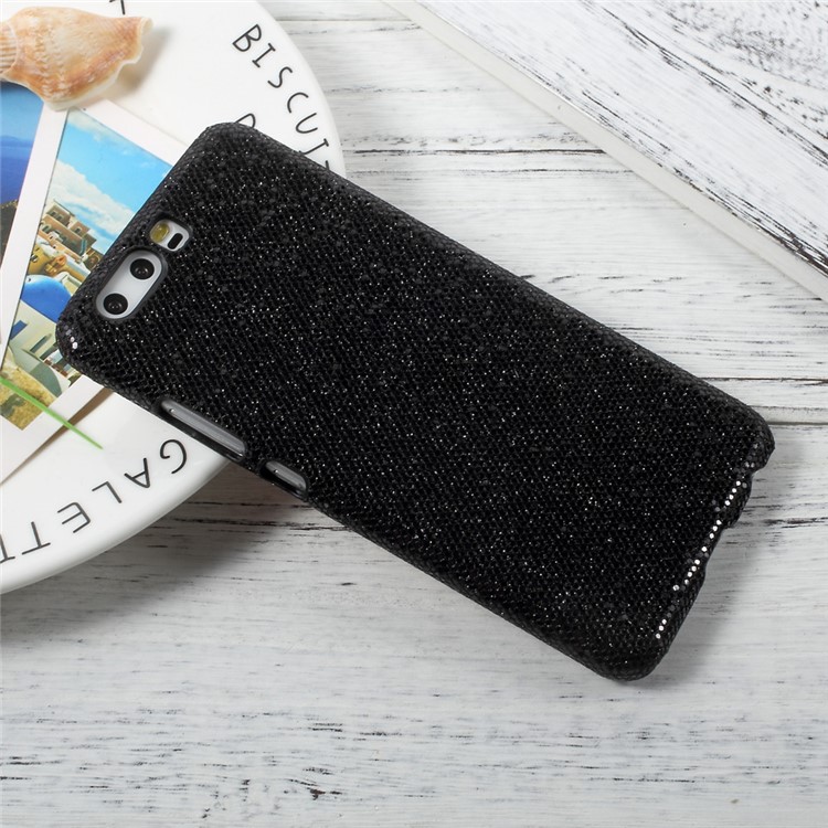 Leather Coated PC Protective Phone Case for Huawei P10 - Glittery Sequins / Black-4