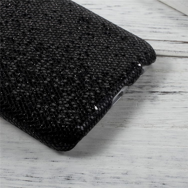 Leather Coated PC Protective Phone Case for Huawei P10 - Glittery Sequins / Black-6