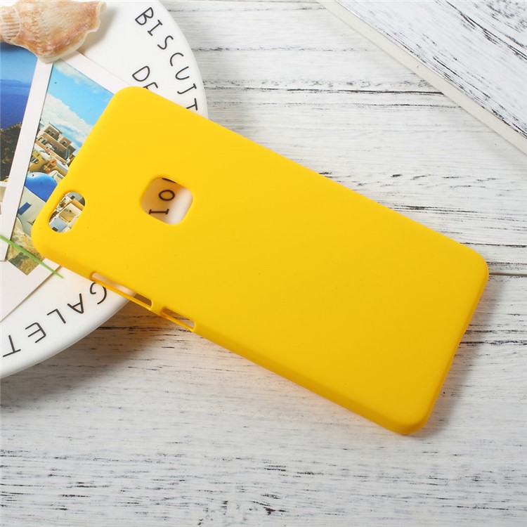 Capa de Capa Traseira Emborrachada Para Huawei P10 Lite - Amarelo-3