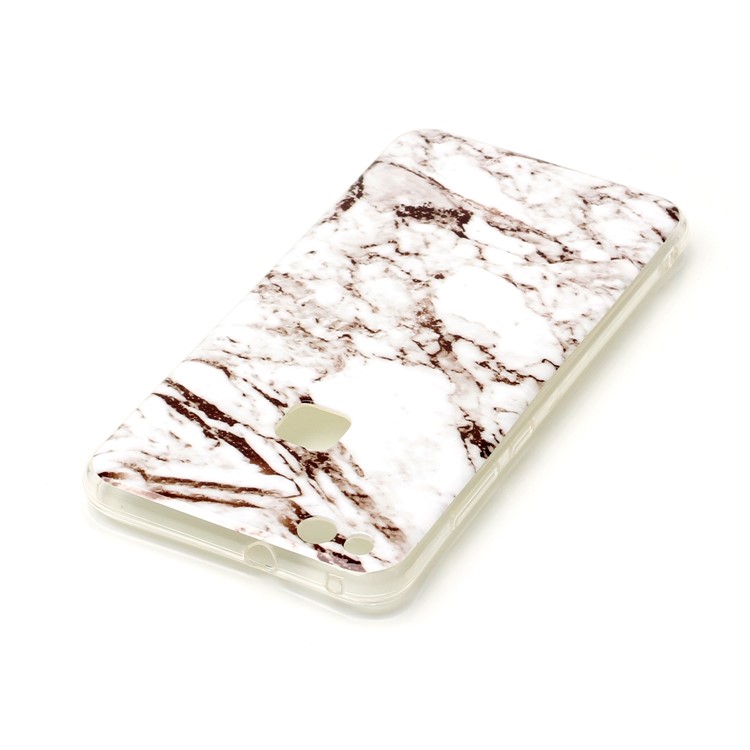 IMD Marble Pattern TPU Back Case Cover for Huawei P10 Lite - White / Black-4