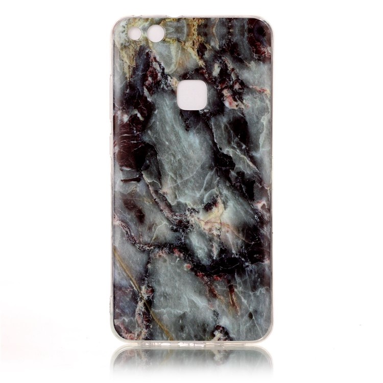 For Huawei P10 Lite Marble Pattern IMD TPU Shell Cover - Black Blue-2