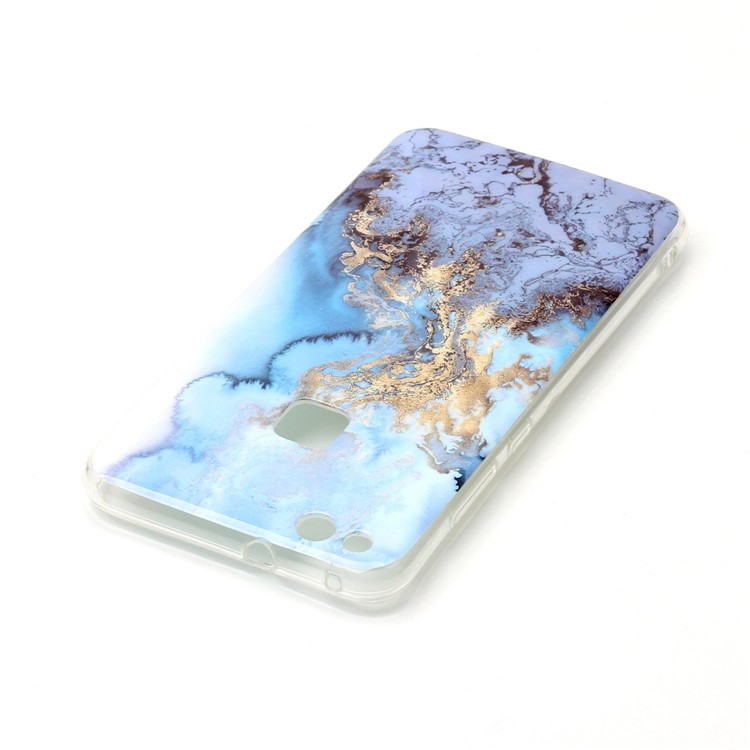 For Huawei P10 Lite IMD Marble Pattern TPU Mobile Cover - Baby Blue-4