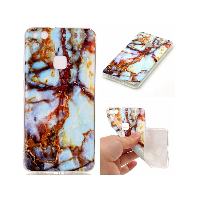 Marble Pattern Gel TPU IMD Case Shell for Huawei P10 Lite - Brown-1