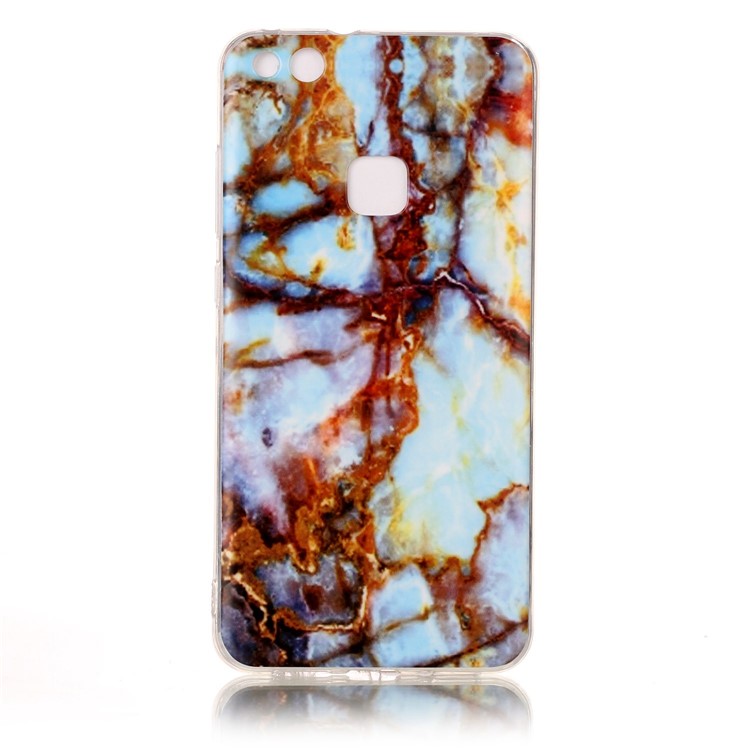 Marble Pattern Gel TPU IMD Case Shell for Huawei P10 Lite - Brown-2