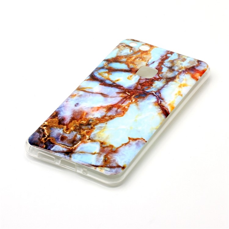 Marble Pattern Gel TPU IMD Case Shell for Huawei P10 Lite - Brown-3