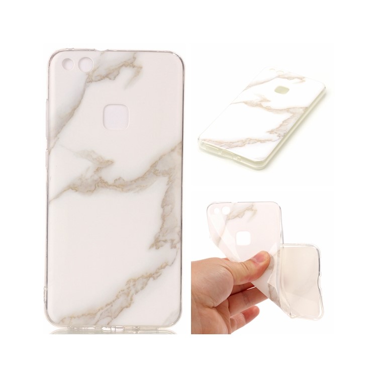Marble Pattern IMD TPU Protection Case for Huawei P10 Lite - White-1