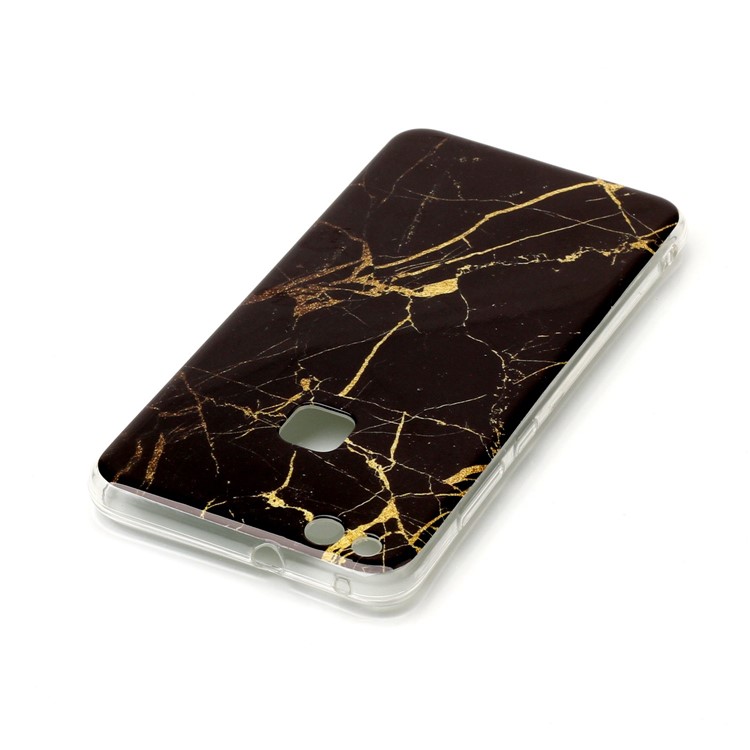 IMD Mármol Patrón TPU Cubierta Móvil Cubierta para Huawei P10 Lite - Negro / Oro-4