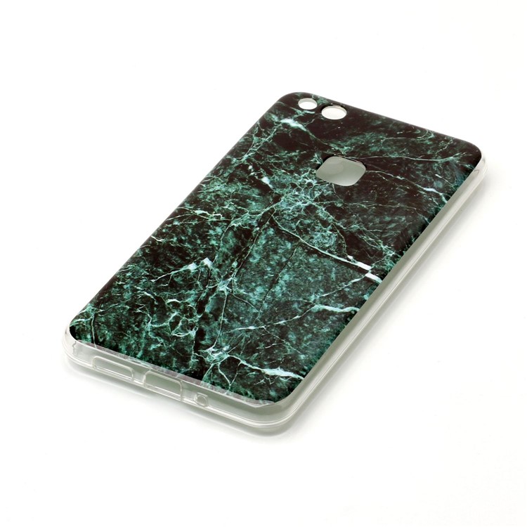 Marble Pattern TPU Case IMD Cover for Huawei P10 Lite - Dark Green-3