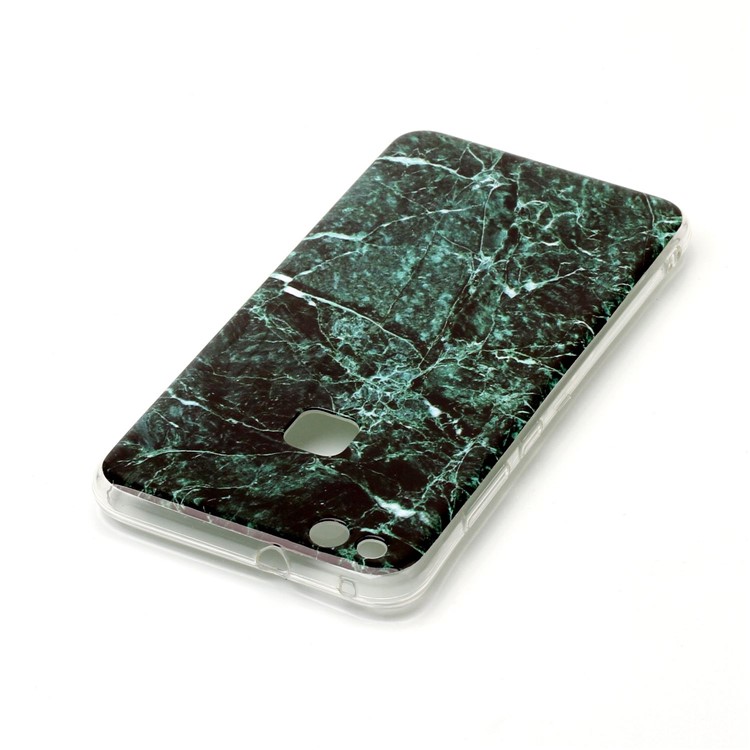 Marble Pattern TPU Case IMD Cover for Huawei P10 Lite - Dark Green-4