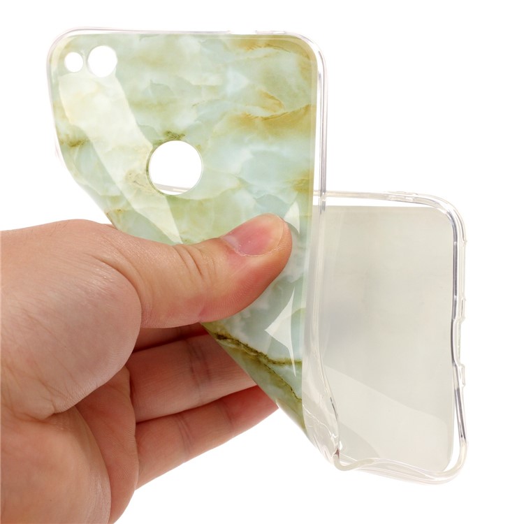 Marble Pattern IMD TPU Mobile Phone Case for Huawei P8 Lite (2017) / Honor 8 Lite - Light Green-5