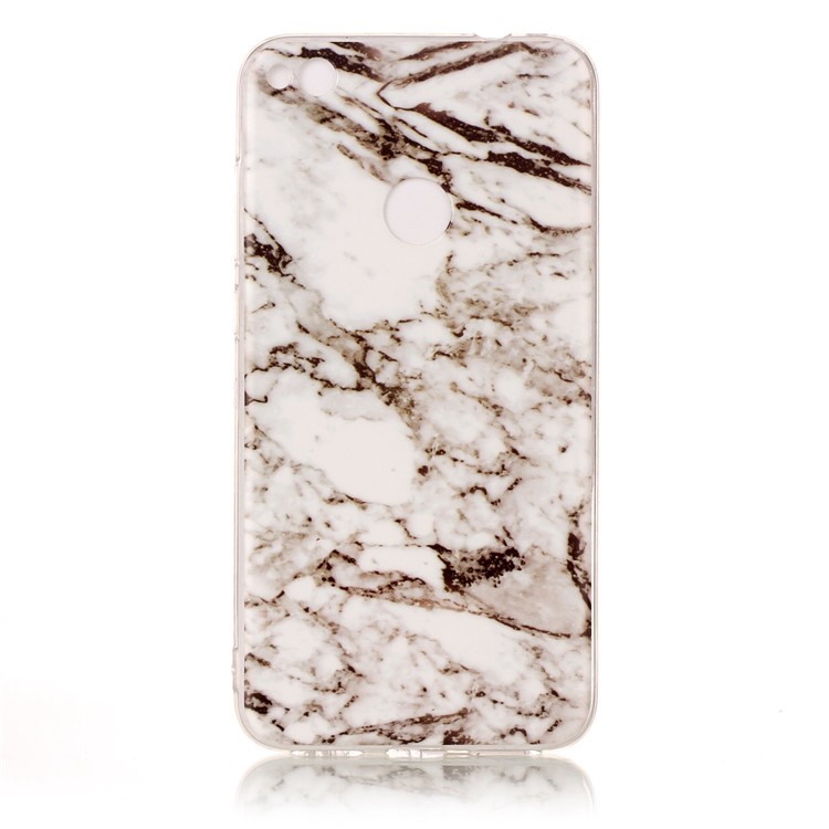 IMD Marble Pattern TPU Back Case Cover for Huawei P8 Lite (2017) / Honor 8 Lite - White / Black-2