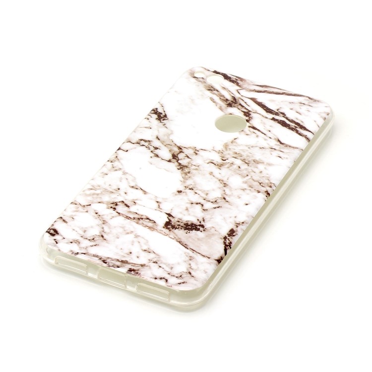 IMD Marble Pattern TPU Back Case Cover for Huawei P8 Lite (2017) / Honor 8 Lite - White / Black-3