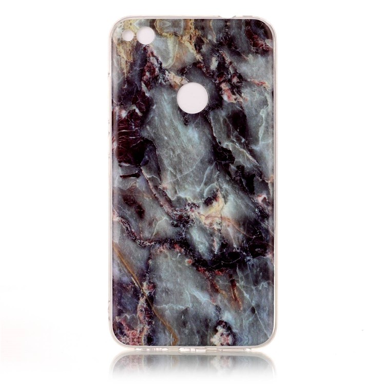 Marble Pattern IMD TPU Shell Cover for Huawei P8 Lite (2017) / Honor 8 Lite - Black Blue-2