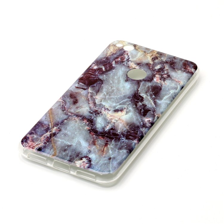 Marble Pattern IMD TPU Shell Cover for Huawei P8 Lite (2017) / Honor 8 Lite - Black Blue-3