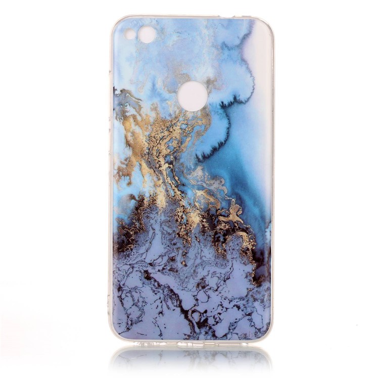 IMD Marble Pattern TPU Mobile Cover for Huawei P8 Lite (2017) / Honor 8 Lite - Baby Blue-2