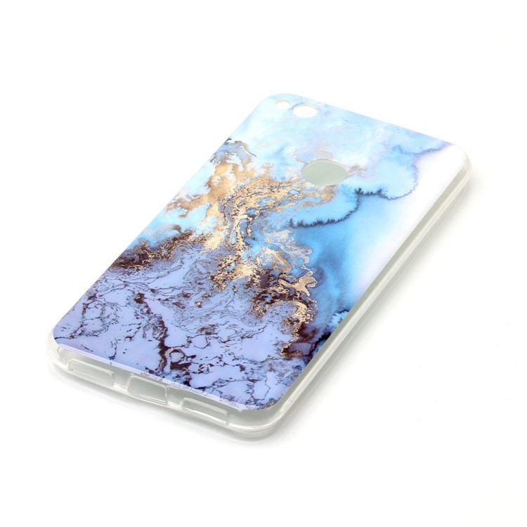 IMD Marble Pattern TPU Mobile Cover for Huawei P8 Lite (2017) / Honor 8 Lite - Baby Blue-3