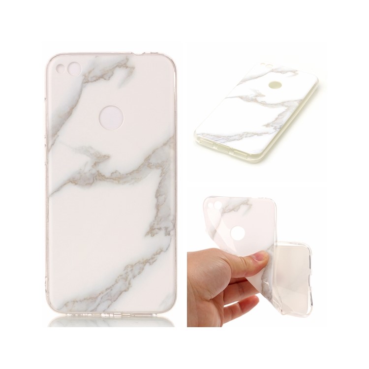 Marble Pattern IMD TPU Protection Case for Huawei P8 Lite (2017) / Honor 8 Lite - White-1