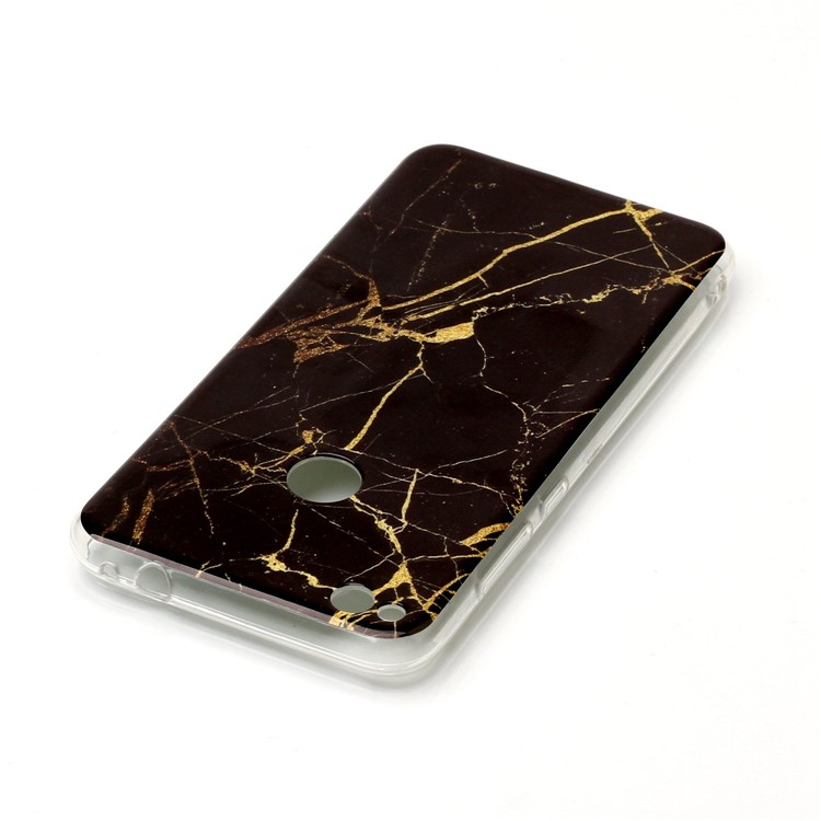 IMD Marble Pattern TPU Mobile Casing Cover for Huawei P8 Lite (2017) / Honor 8 Lite - Black / Gold-4