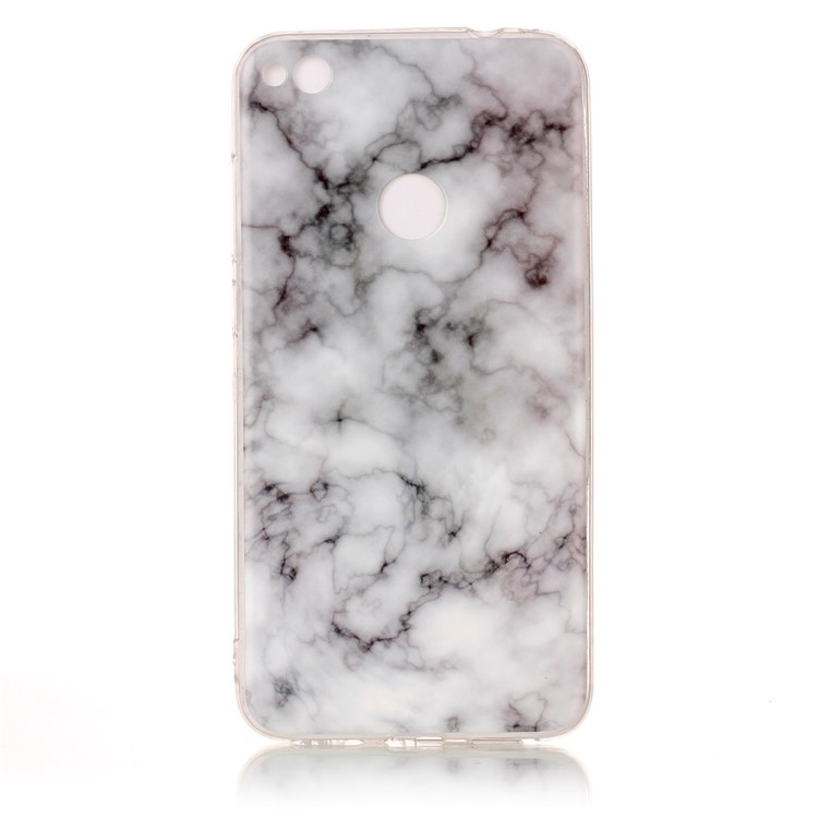 Marble Pattern TPU Phone Case Accessory for Huawei P8 Lite (2017) / Honor 8 Lite - White / Grey-2