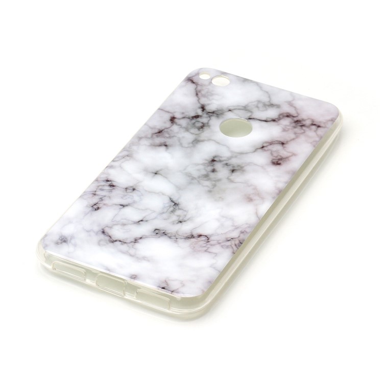 Marble Pattern TPU Phone Case Accessory for Huawei P8 Lite (2017) / Honor 8 Lite - White / Grey-3