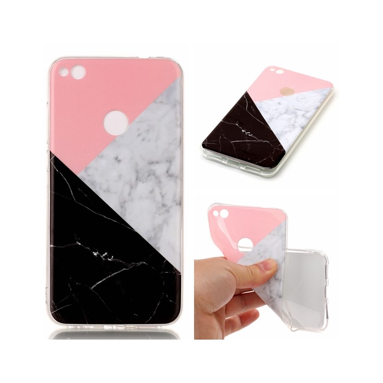 Marble Pattern IMD TPU Mobile Cover Case for Huawei P8 Lite (2017) / Honor 8 Lite - Pink / Grey / Black-1