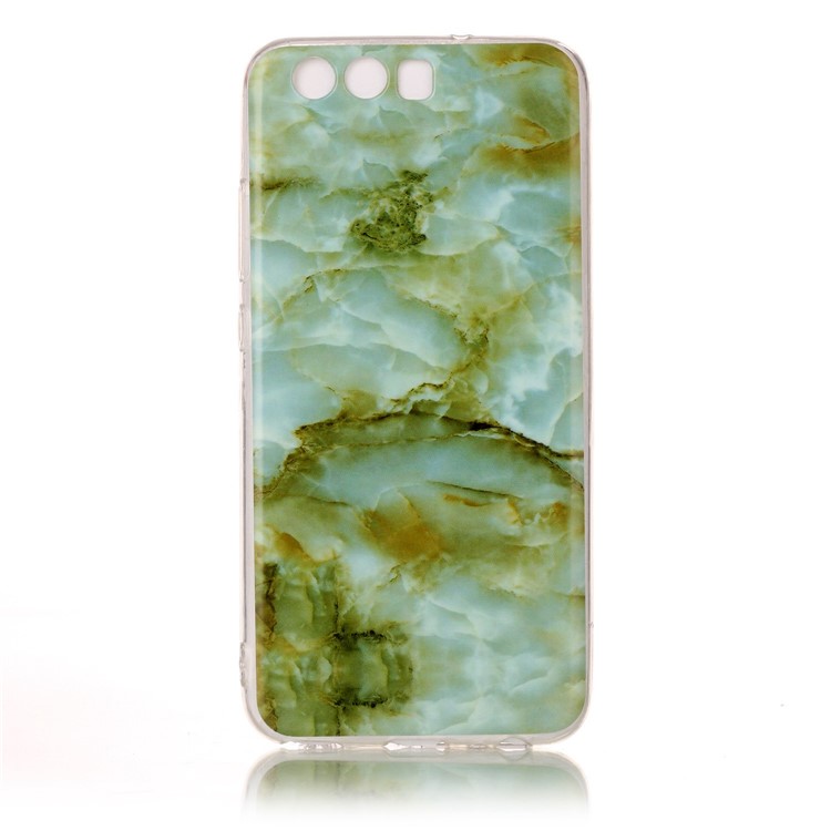 Marble Pattern IMD Soft TPU Jelly Case for Huawei P10 - Light Green-2