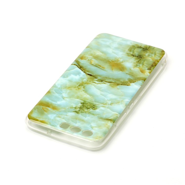 Marble Pattern IMD Soft TPU Jelly Case for Huawei P10 - Light Green-4