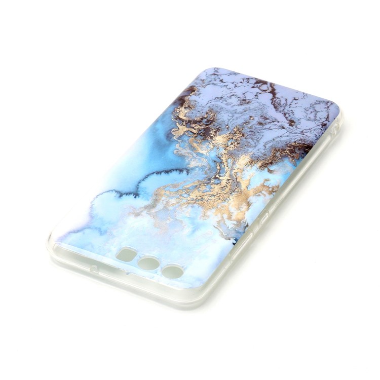 Marble Pattern IMD Soft TPU Back Case for Huawei P10 - Baby Blue-4