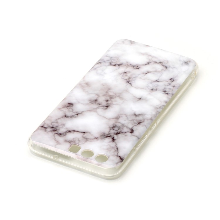 IMD Marble Pattern Soft TPU Phone Cover for Huawei P10 - White / Grey-4