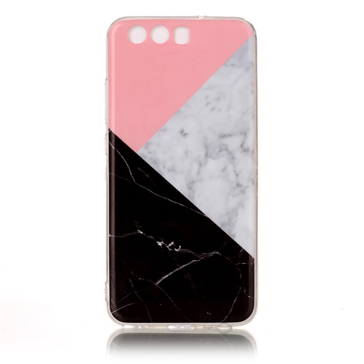 For Huawei P10 IMD Marble Pattern TPU Soft Mobile Cover - Pink / Grey / Black-2