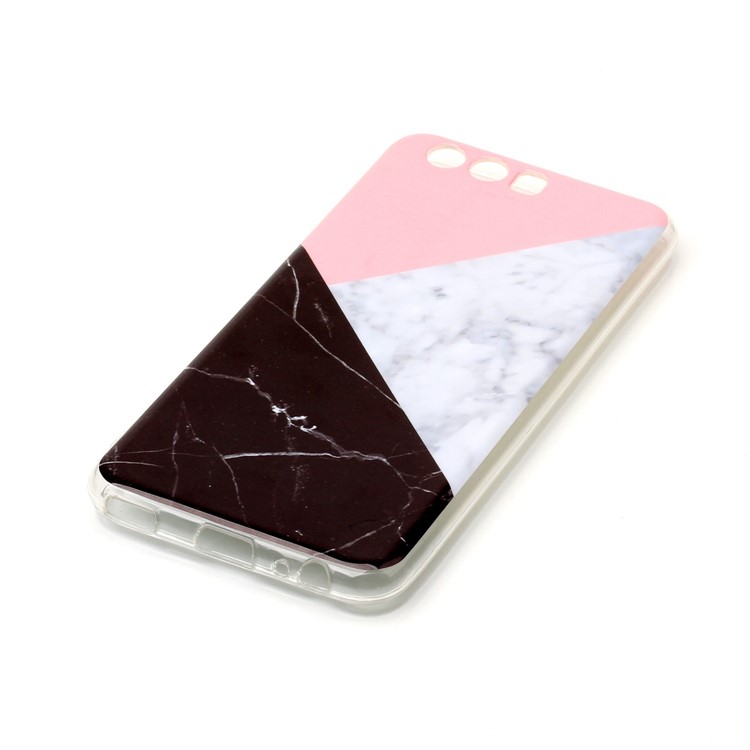 For Huawei P10 IMD Marble Pattern TPU Soft Mobile Cover - Pink / Grey / Black-3