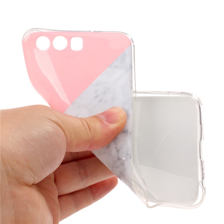 For Huawei P10 IMD Marble Pattern TPU Soft Mobile Cover - Pink / Grey / Black-5