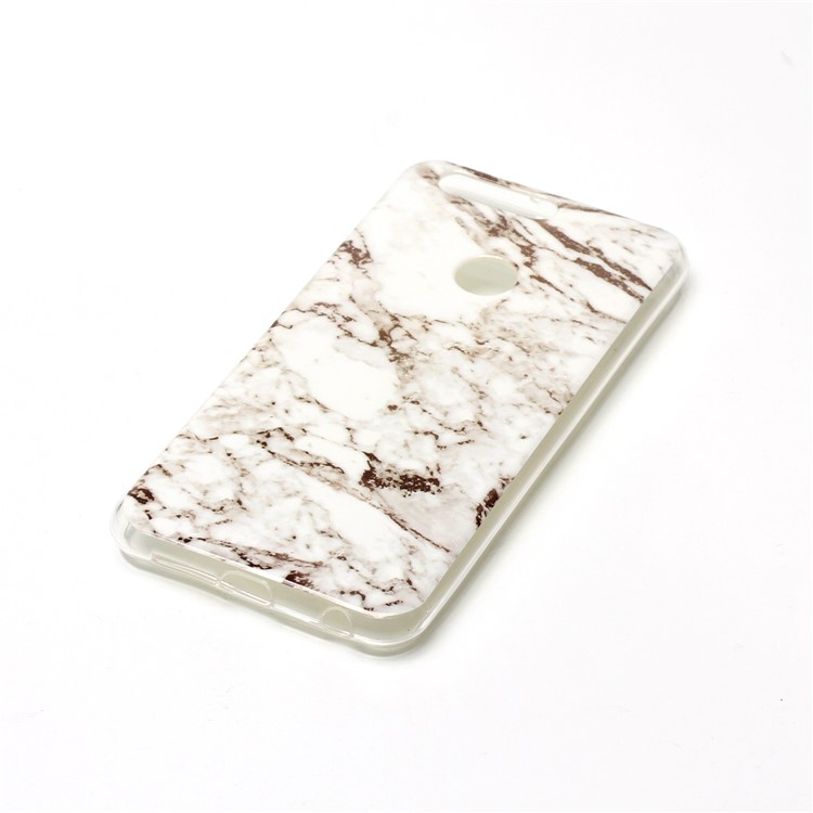 IMD Marble Pattern TPU Back Case Cover for Huawei Honor 8 - White / Black-3