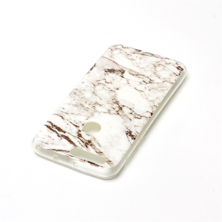 IMD Marble Pattern TPU Back Case Cover for Huawei Honor 8 - White / Black-4