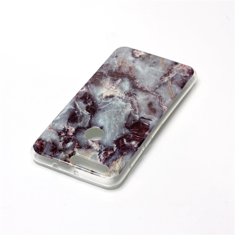 Marble Pattern IMD TPU Shell Cover for Huawei Honor 8 - Black Blue-4
