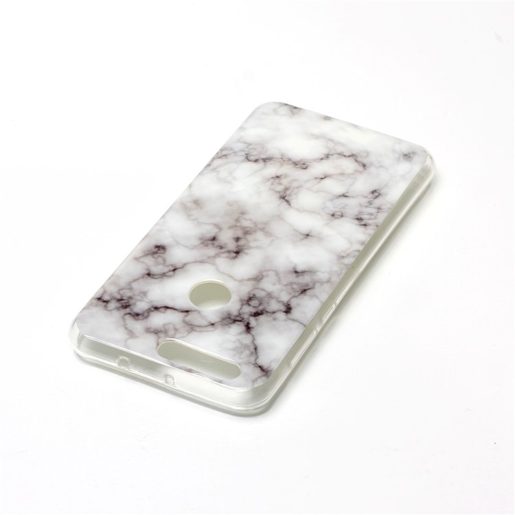 Marble Pattern TPU Phone Case Accessory for Huawei Honor 8 - White / Grey-4