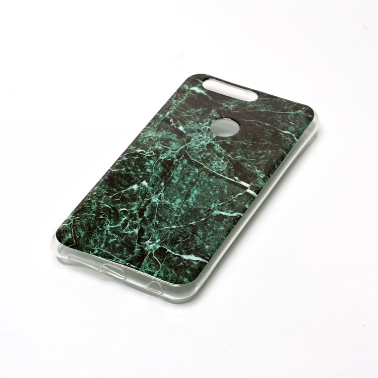 Marble Pattern TPU Case IMD Cover for Huawei Honor 8 - Dark Green-3