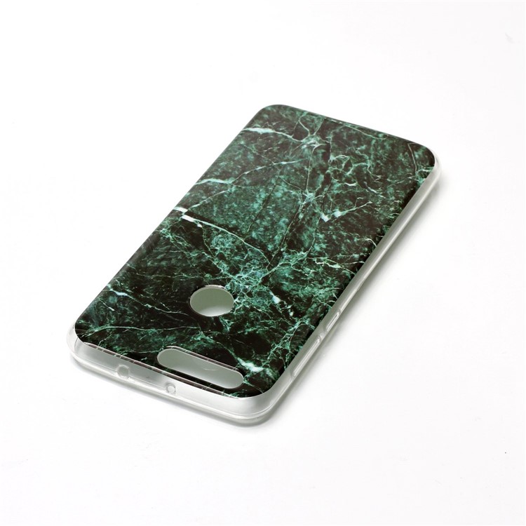 Marble Pattern TPU Case IMD Cover for Huawei Honor 8 - Dark Green-4