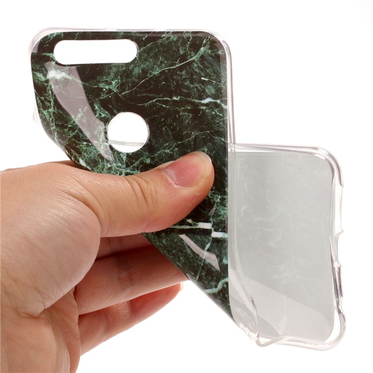 Marble Pattern TPU Case IMD Cover for Huawei Honor 8 - Dark Green-5
