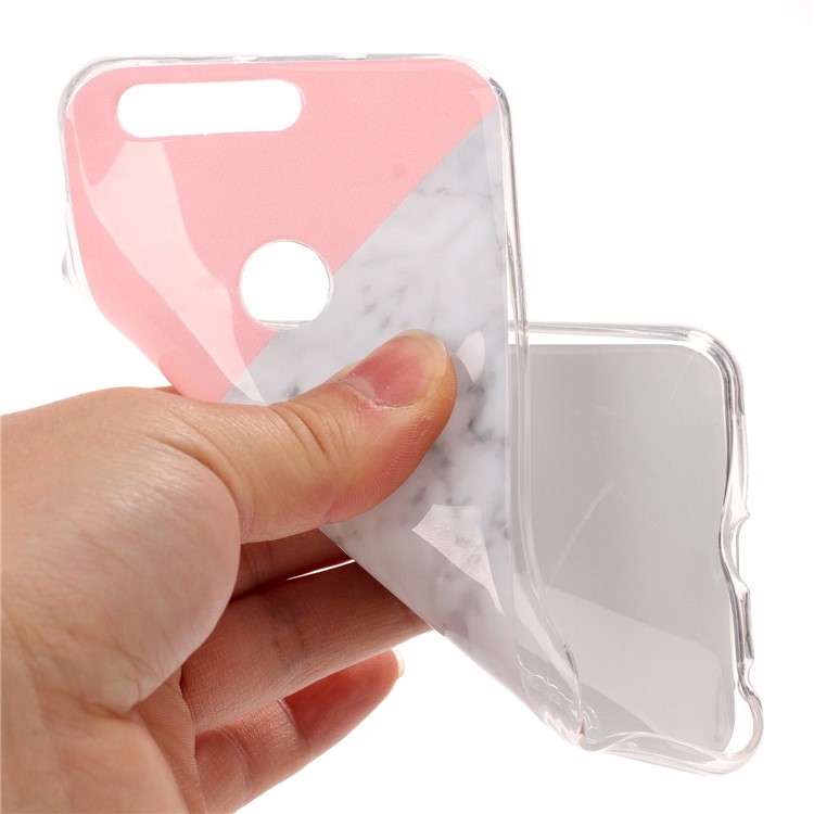 Marble Pattern IMD TPU Cover Case for Huawei Honor 8 - Pink / Grey / Black-5