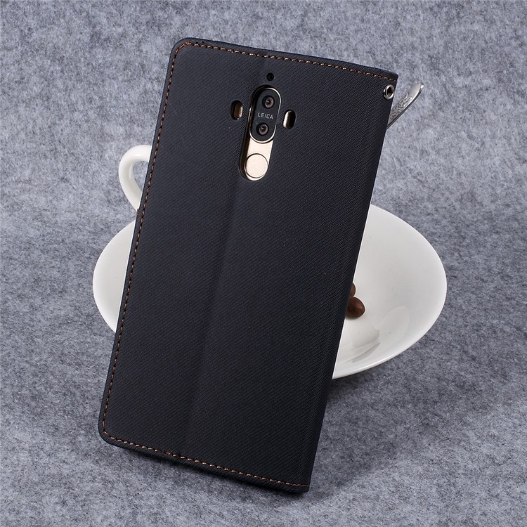 ROAR KOREA Twill Grain PU Leather Phone Case for Huawei Mate 9 - Black-2