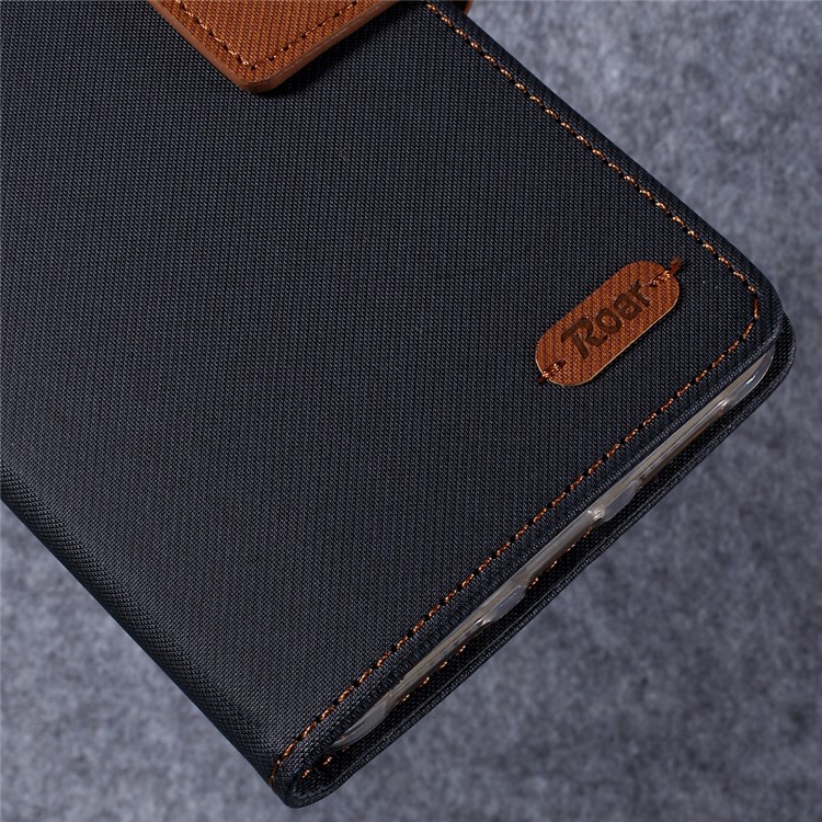 ROAR KOREA Twill Grain PU Leather Phone Case for Huawei Mate 9 - Black-4