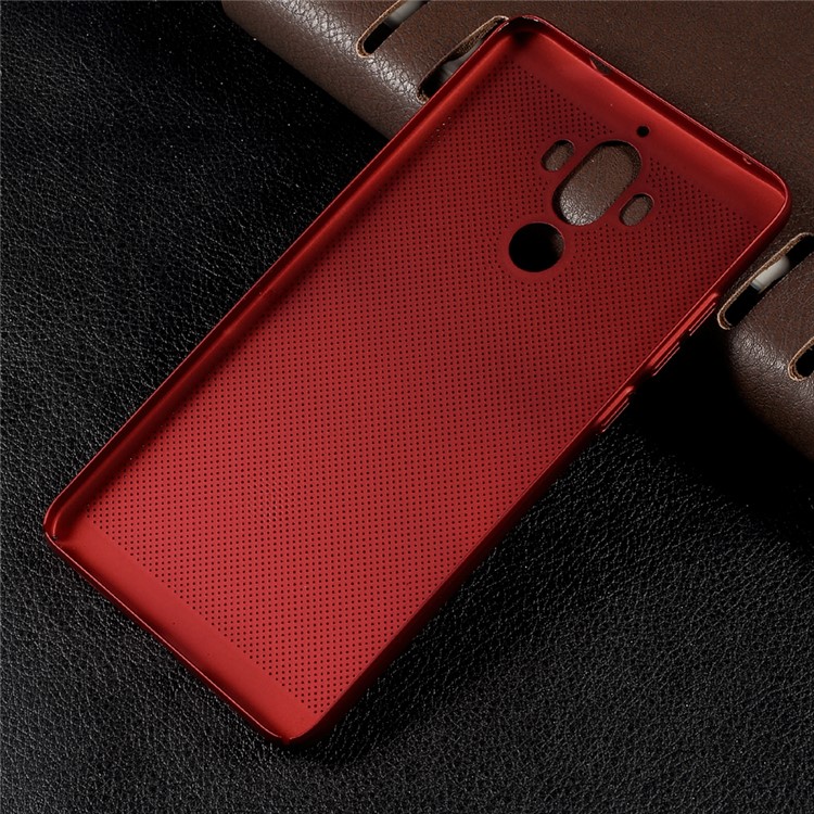 Hollow Mesh Heat Dissipating Rubberized Hard PC Shell for Huawei Mate 9 - Red-4