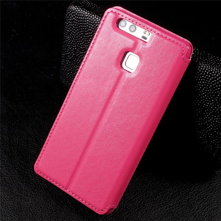ROAR KOREA Noble Leather View Window Stand Phone Case for Huawei P9 - Rose-2