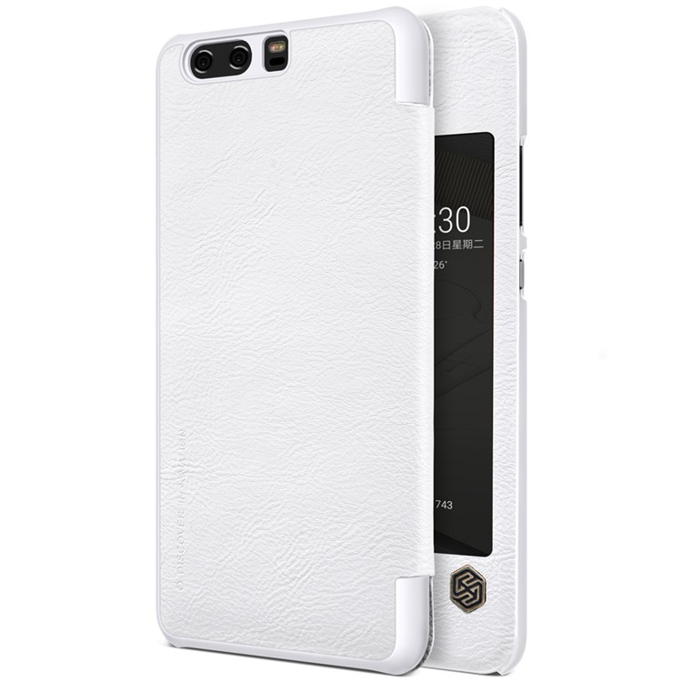 NILLKIN Qin Series View Window Leather Smart Phone Case for Huawei P10 Plus - White-1