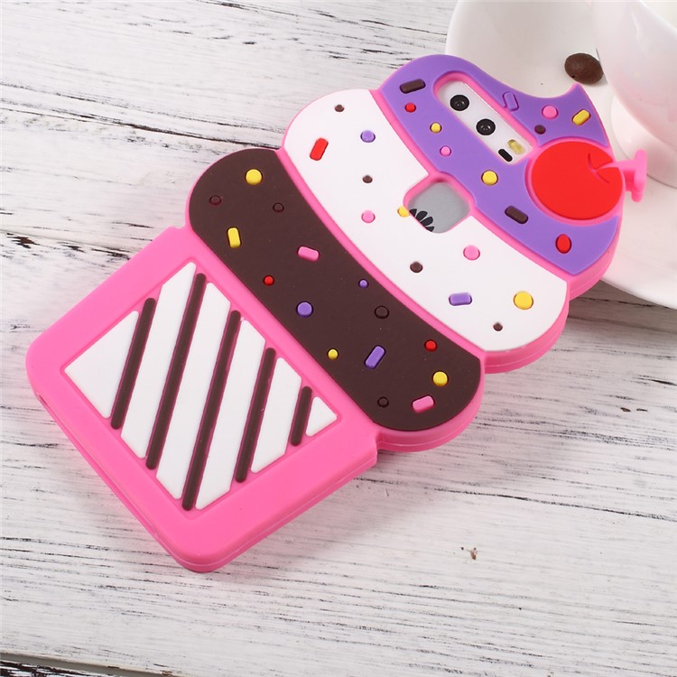 3D Cherry Ice Cream Soft Silicone Cell Phone Case for Huawei P10 - Rose-1