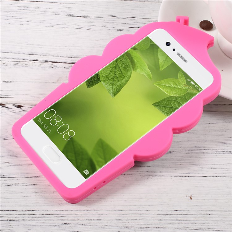 3D Cherry Ice Cream Soft Silicone Cell Phone Case for Huawei P10 - Rose-2