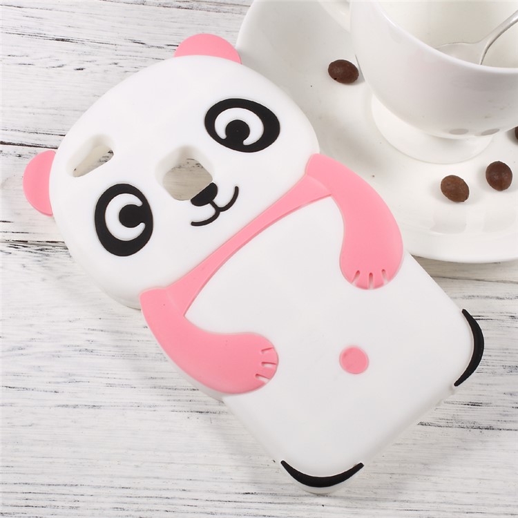 For Huawei P10 Lite Cute 3D Panda Silicone Phone Case Cover - Pink-3