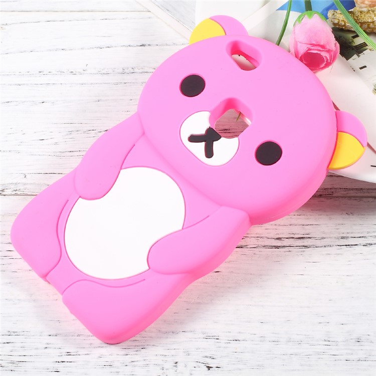 Cute 3D Rilakkuma Silicone Cell Phone Case for Huawei P10 Lite - Rose-1